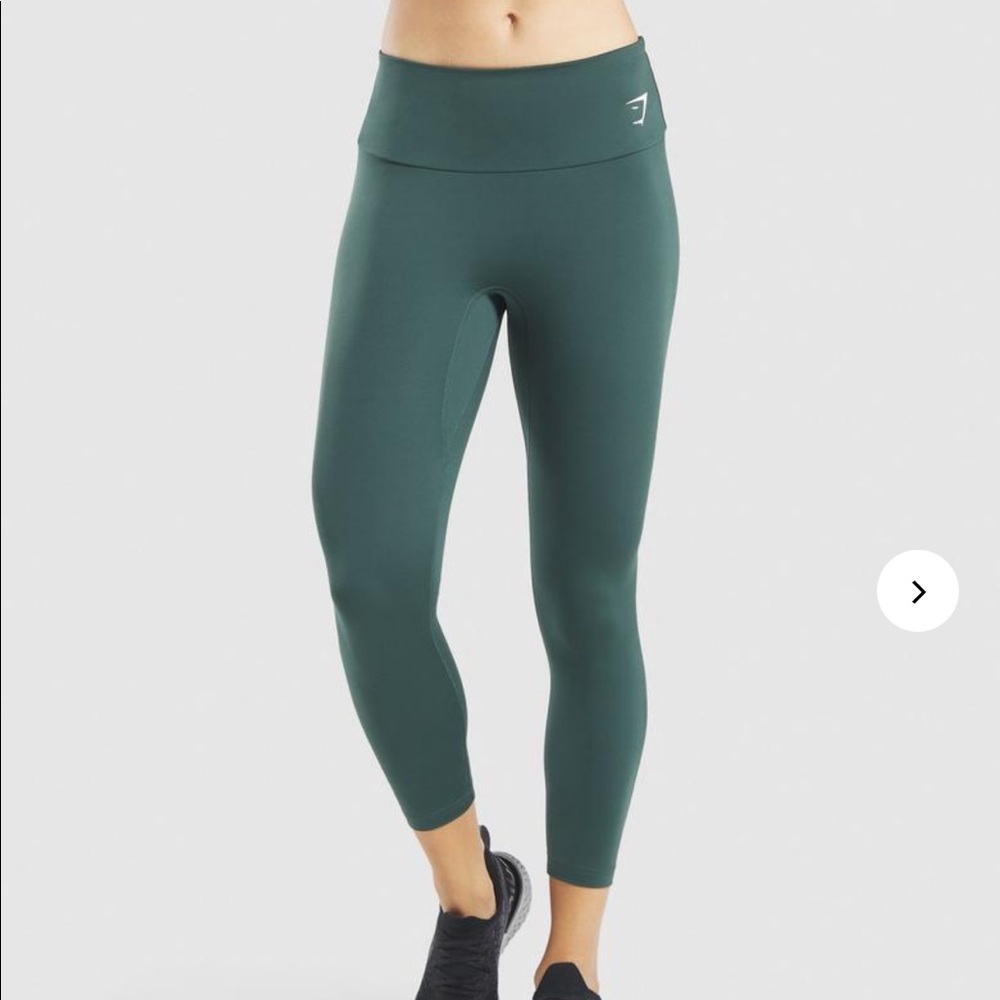 Gymshark 7/8 training leggings (obsidian green)